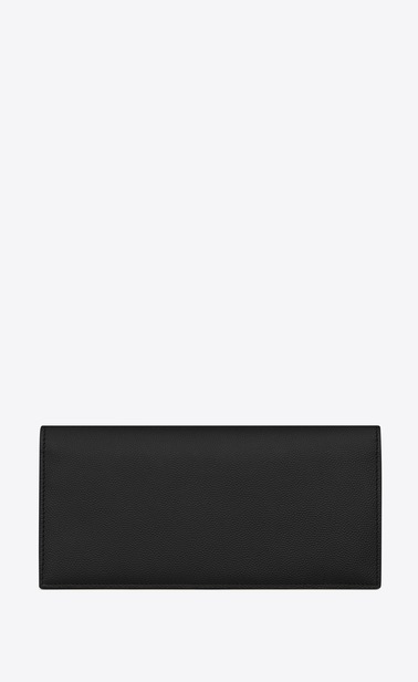 Large thin wallet in grain de poudre embossed leather